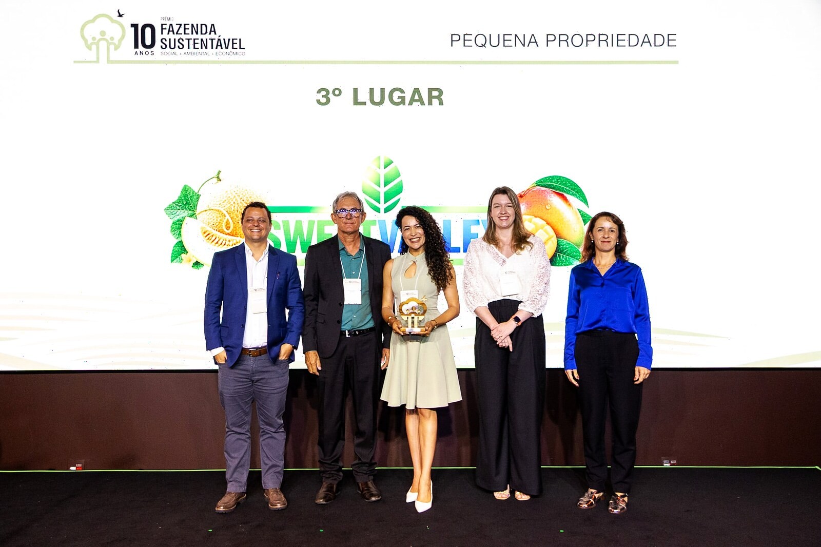 Sweet Valley - Prêmio Fazenda Sustentável 2026 Equipe da Sweet Valley na entrega do Prêmio Fazenda Sustentável 2026, categoria Pequena Propriedade
